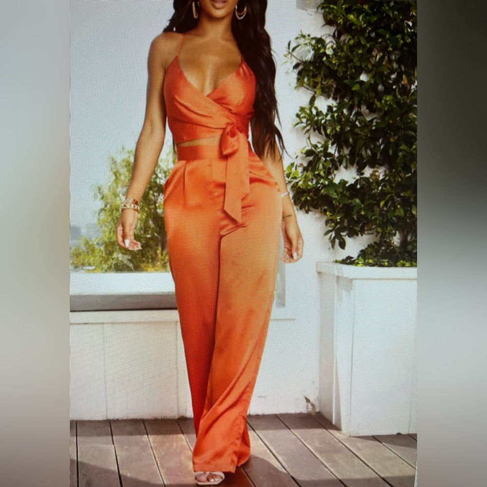 Champagne two piece pants set